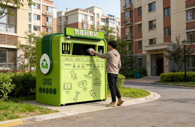 貓先生智能廢品回收箱,再生資源收集柜,小區(qū)垃圾回收站生產廠家